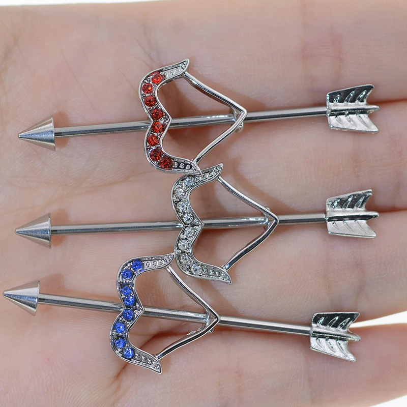 2 шт. стрела из нержавеющей стали для пирсинга сосков серьги стрелка тела пирсинг