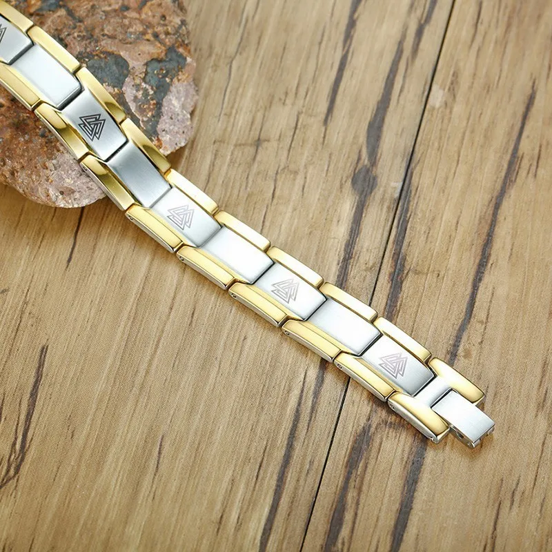 Vnox мужские двухрядные магниты энергетический браслет магнитные целебные