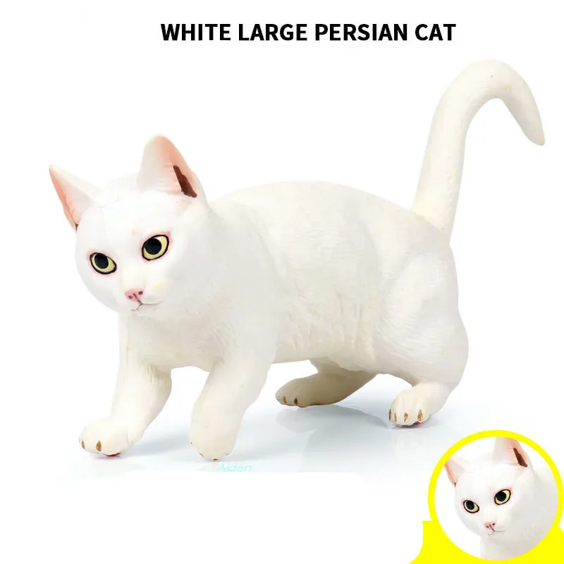 

7" Cute Cat Statue Simulation White Persian cat The pet cat ABS Home Decor Action Figure Collectible Model Toy OPP 18CM L287