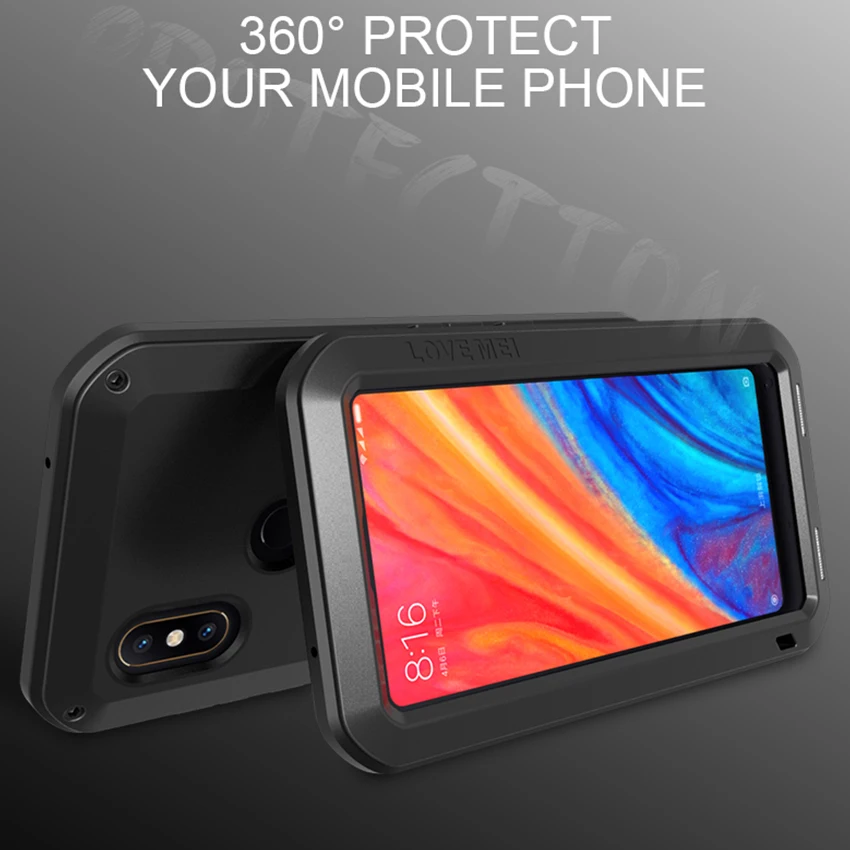 Металлический Чехол Love Mei для Xiaomi Mi 6, 8, 9 Max, 2, Max, 3, MIX, 2, MIX, 2 S, ударопрочный чехол для телефона Xiaomi 9, Прочный противоударный чехол