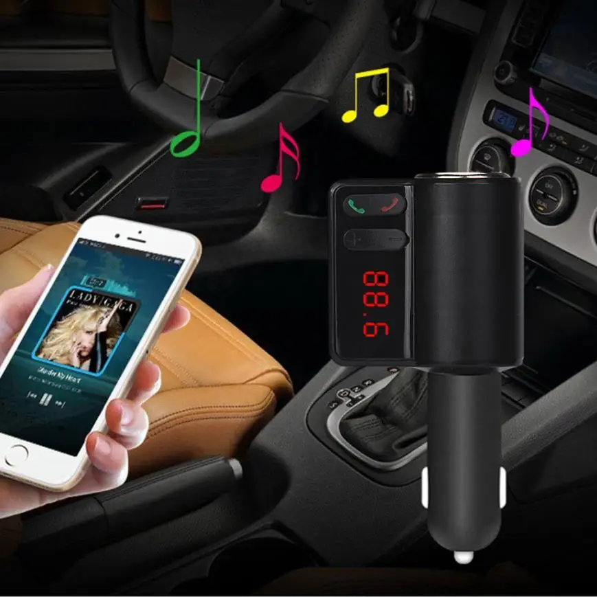 Горячая продажа беспроводной Bluetooth LCD MP3 плеер автомобильное зарядное устройство