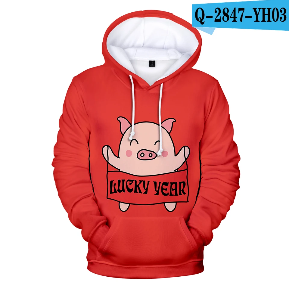 Q2847 LUCKYFRIDAYF Lucky Pig 3D женские толстовки модные кавайные толстовки 3D зимние повседневные толстовки женские XXS-4XL - Цвет: Q2847