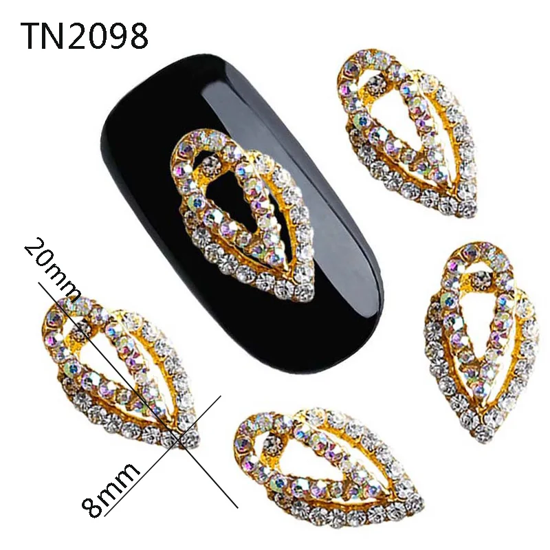 3D украшение для ногтей Золотая капля слеза дизайн с блестками Стразы амулеты