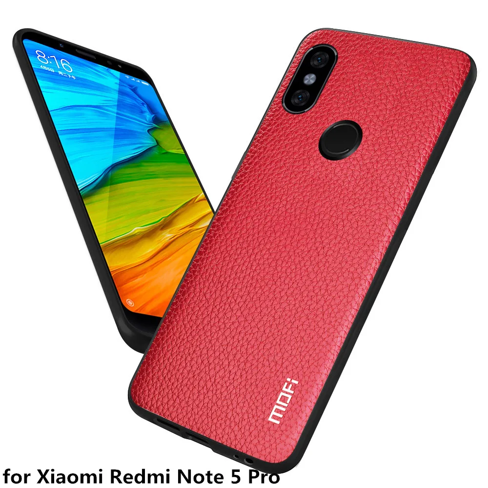 MOFi Back Cover for Xiaomi Redmi Note 5 Pro Phone Case Note5 PU Leather Half-wrapped Housing Coque |