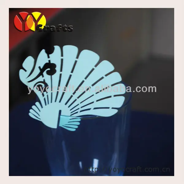 

PLC017-- laser cutting place cards,seashell wedding favor nautical place cards wholesale and retail