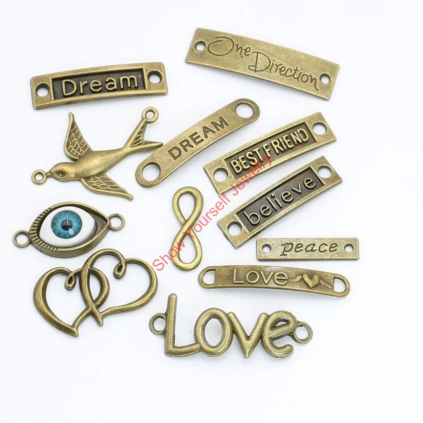 12 шт. Позолоченные антикварные бронзовые винтажные разъемы для изготовления