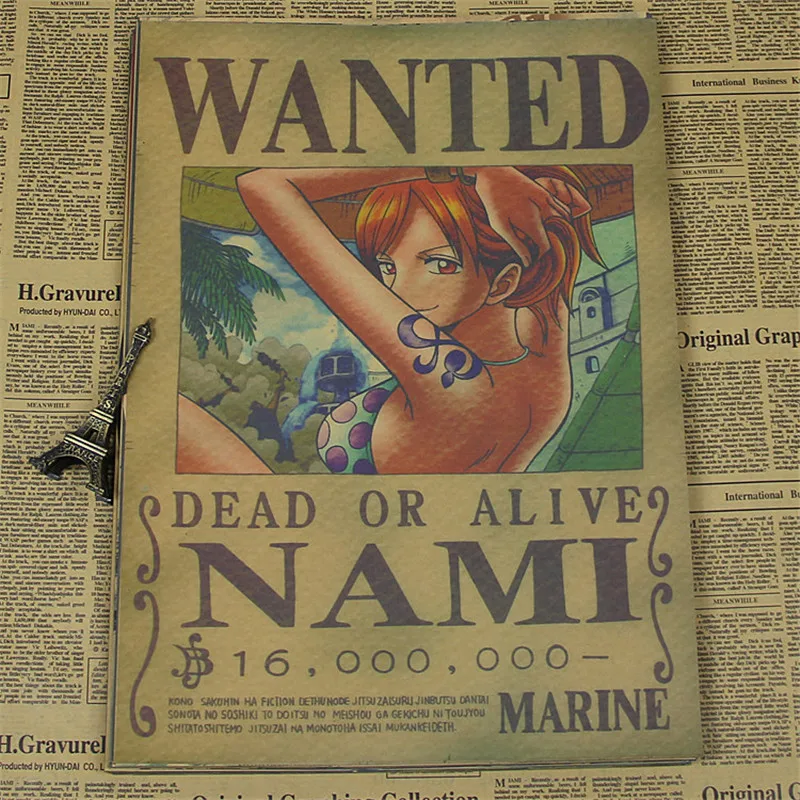 Винтажный мультфильм аниме Луффи Чоппер хотел один кусок плакат для кафе детский