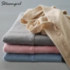 Кардиган женский, вязаный, кашемировый, шерстяной, короткий, черный, большого размера, на весну, размера плюс