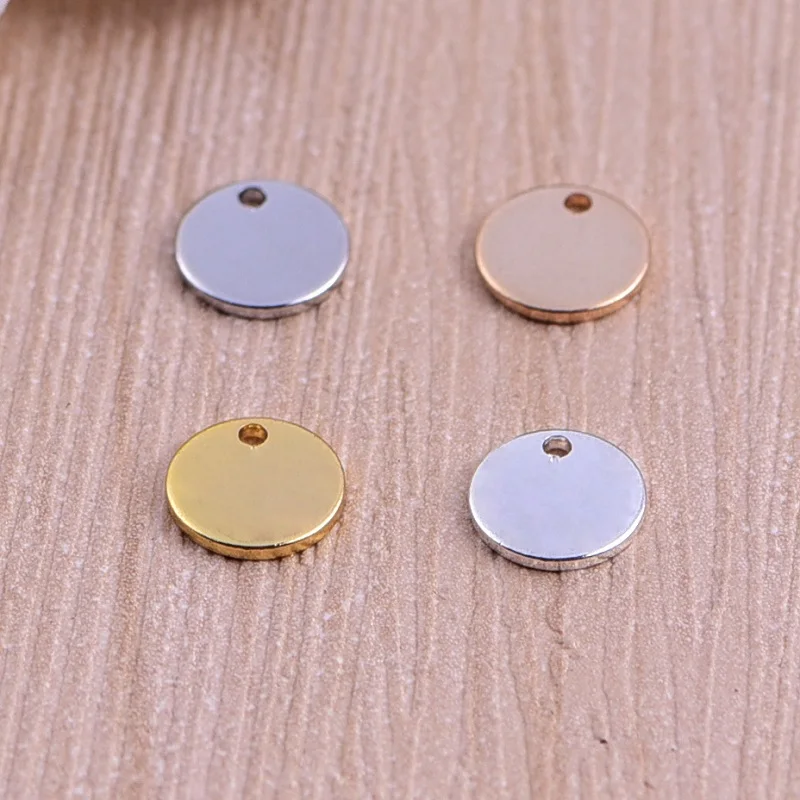 20pcs/lot 10mm Copper Round Disc Charms Blank Stamping Tag Circle Pendant Accessories for Bracelet Necklace DIY Jewelry Findings | Украшения