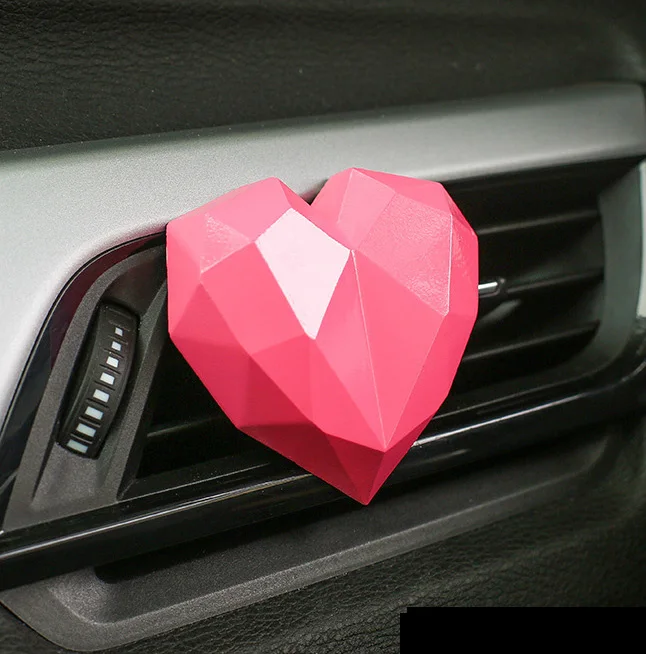 pink Автомобильный освежитель воздуха в форме сердца с блестящими бриллиантами, автомобильный освежитель воздуха, автомобильный освежитель воздуха - Название цвета: pink