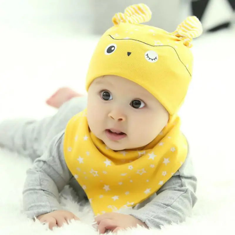 1 комплект шапки для новорожденных нагрудники маленьких мальчиков и девочек