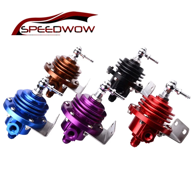 

SPEEDWOW Universal Aluminum Adjustable Fuel Pressure Regulator FPR With Gauge Kit