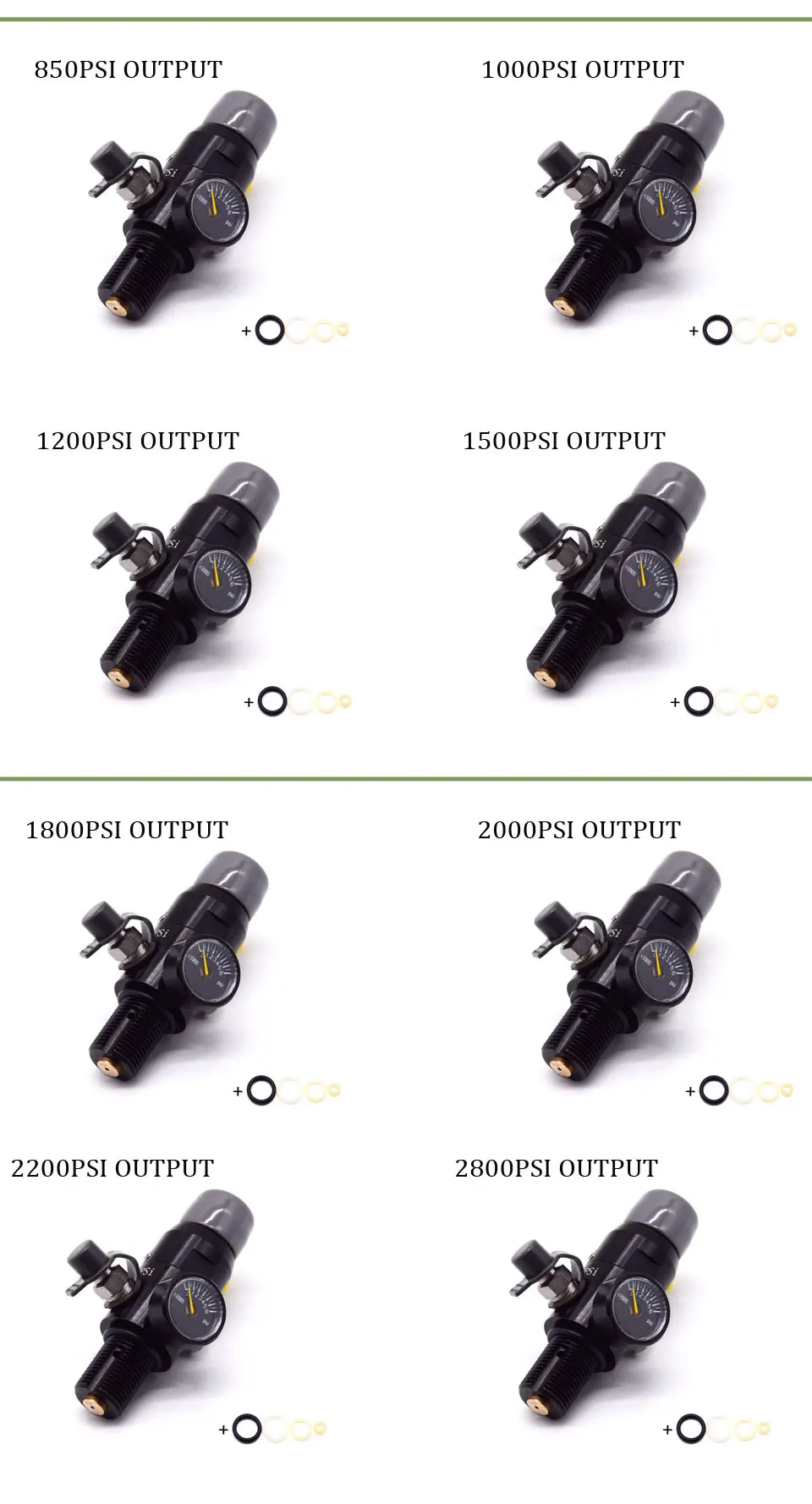 PCP Airforce HPA регулятор 4500PSI черный m18x1.5 резьба различное Выходное давление