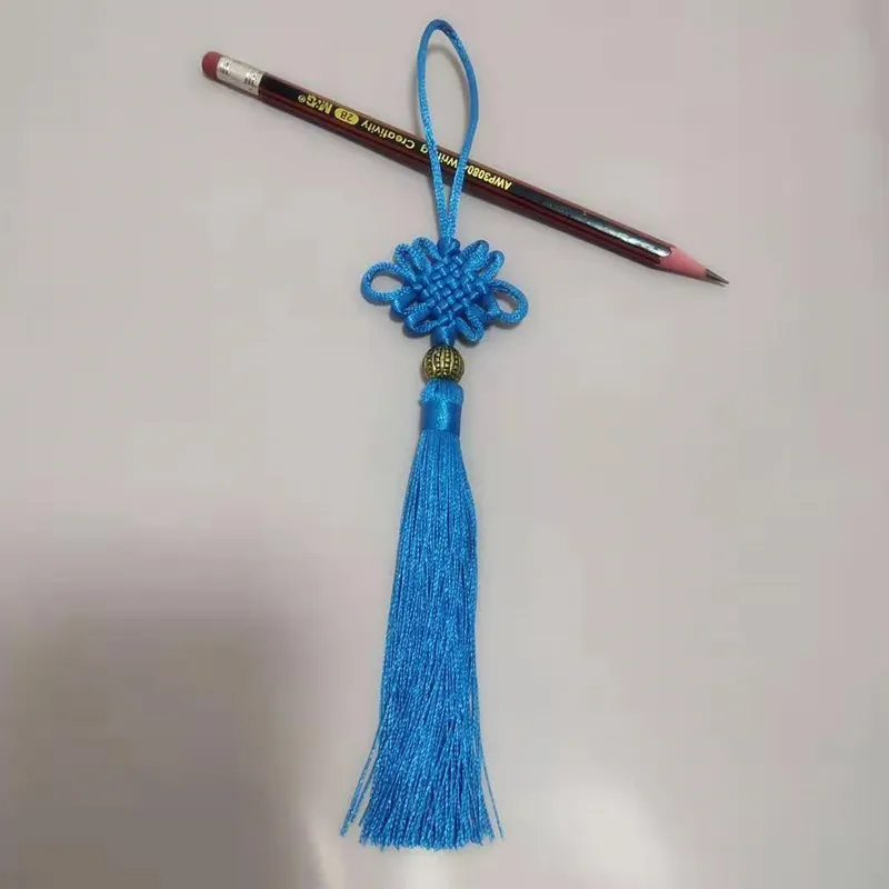 Sky blue 10 шт. стиль китайский узел кисточкой DIY ювелирные аксессуары домашний текстильный занавес швейная макраме украшения кулон - Цвет: Sky blue