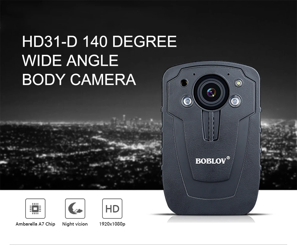 BOBLOV HD31-D мини-камера 32/64 Гб Ambarella A7 тела Камера полиции 33MP 10 м Ночное видение 1296P HD видео Регистраторы IP66 Камера