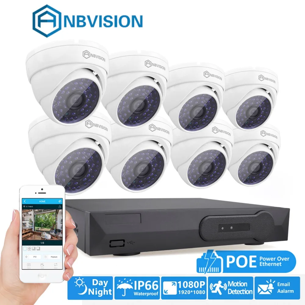 Anbvision Новый 8CH DVR 8 шт. 2.0MP 1080 P 48 светодиоды купол Камера безопасности Система
