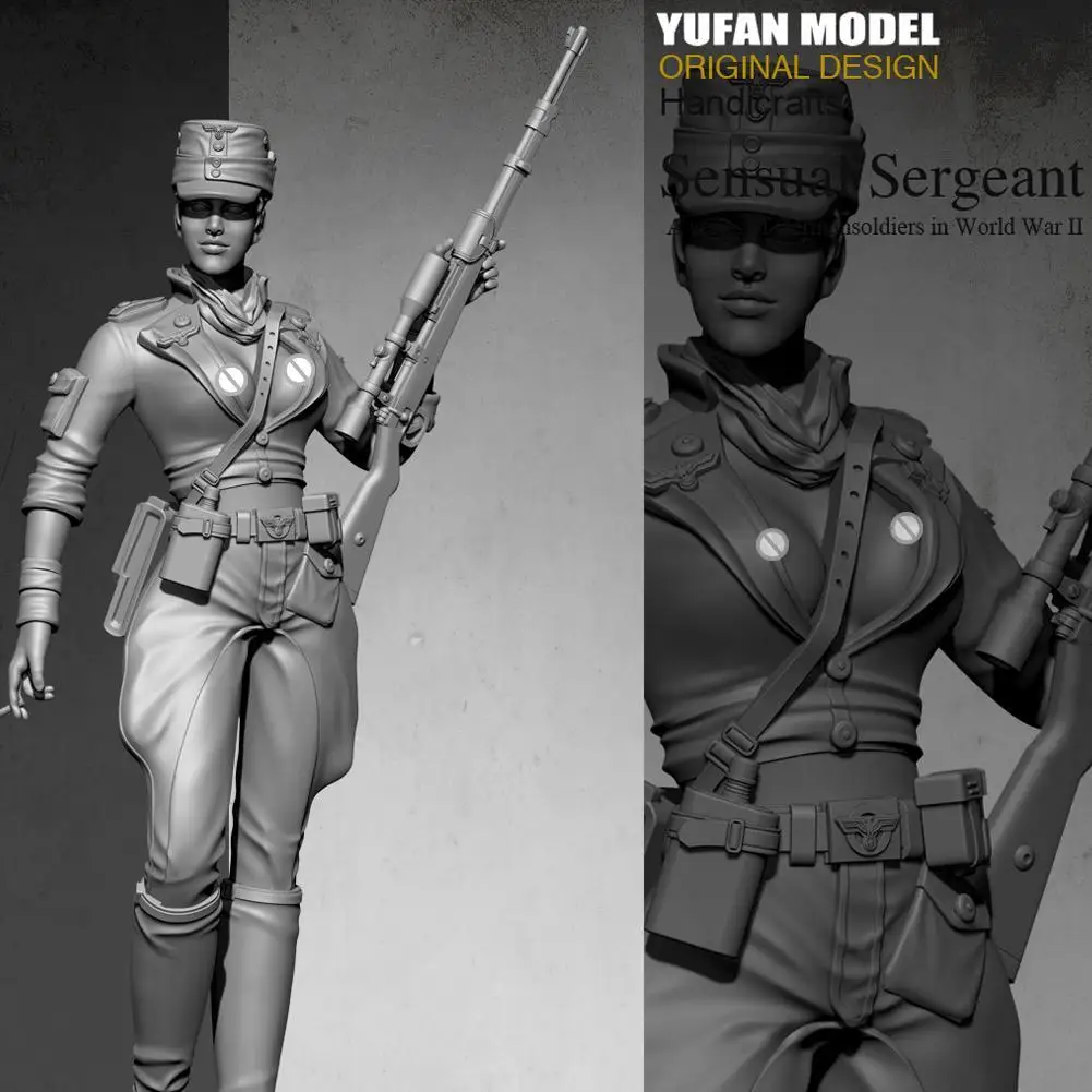 1/35 50 мм Женский Снайпер смолы фигурки солдат модель комплект красота стрелок Неокрашенный комплект Самостоятельно собранный