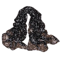 fashion 2019 woman printed scarf long music symbol note chiffon scarves shawl bufanda mujer hijab scarf shawl shawls and wraps