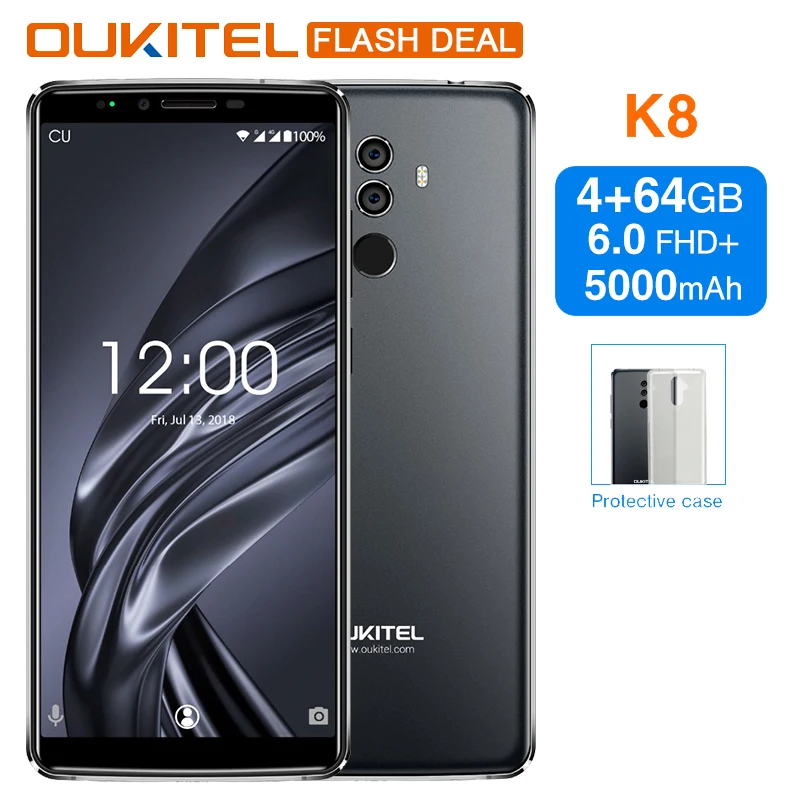Oukitel K8 18:9 полный Дисплей 6 0 &quotмобильный телефон FHD Android 8 4G B Оперативная память