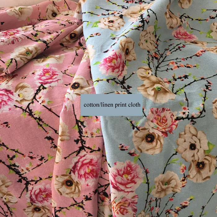 100 см * 145 летняя одежда с цветочным узором из хлопка и льна|cotton linen|clothing materialmaterial