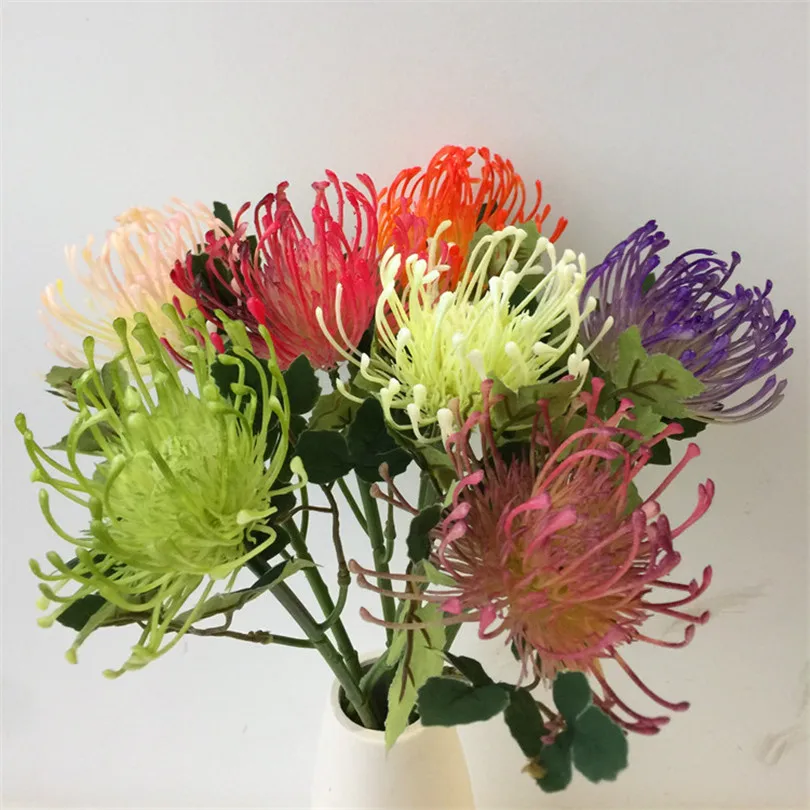 100 шт Пластиковые Одуванчики цветы одна голова/кусок Leucospermum cordifolium Искусственные