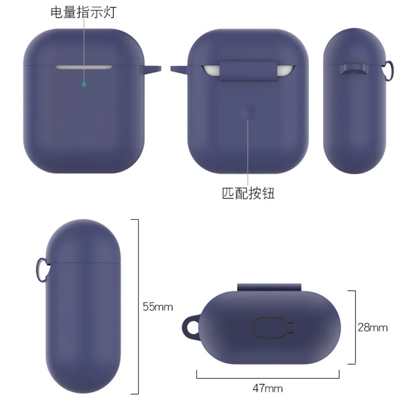 Мягкий силиконовый чехол AirPods для хранения, защитный чехол для наушников, защитный чехол, защитный чехол для зарядки, коробки для хранения, подходящий чехол