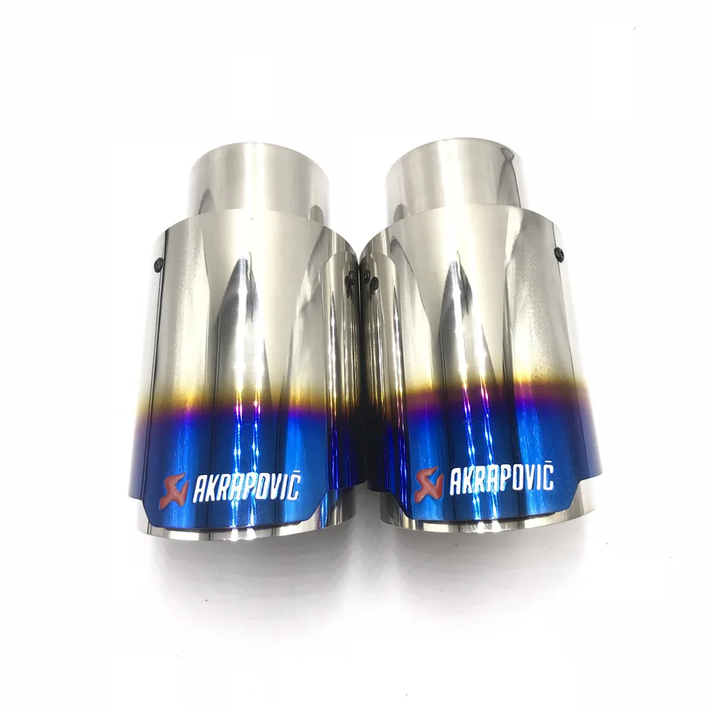 2 шт. стиль 60 мм в-89 мм из Akrapovic глушитель Универсальный Автомобильный наконечник из нержавеющей стали выхлопной трубы