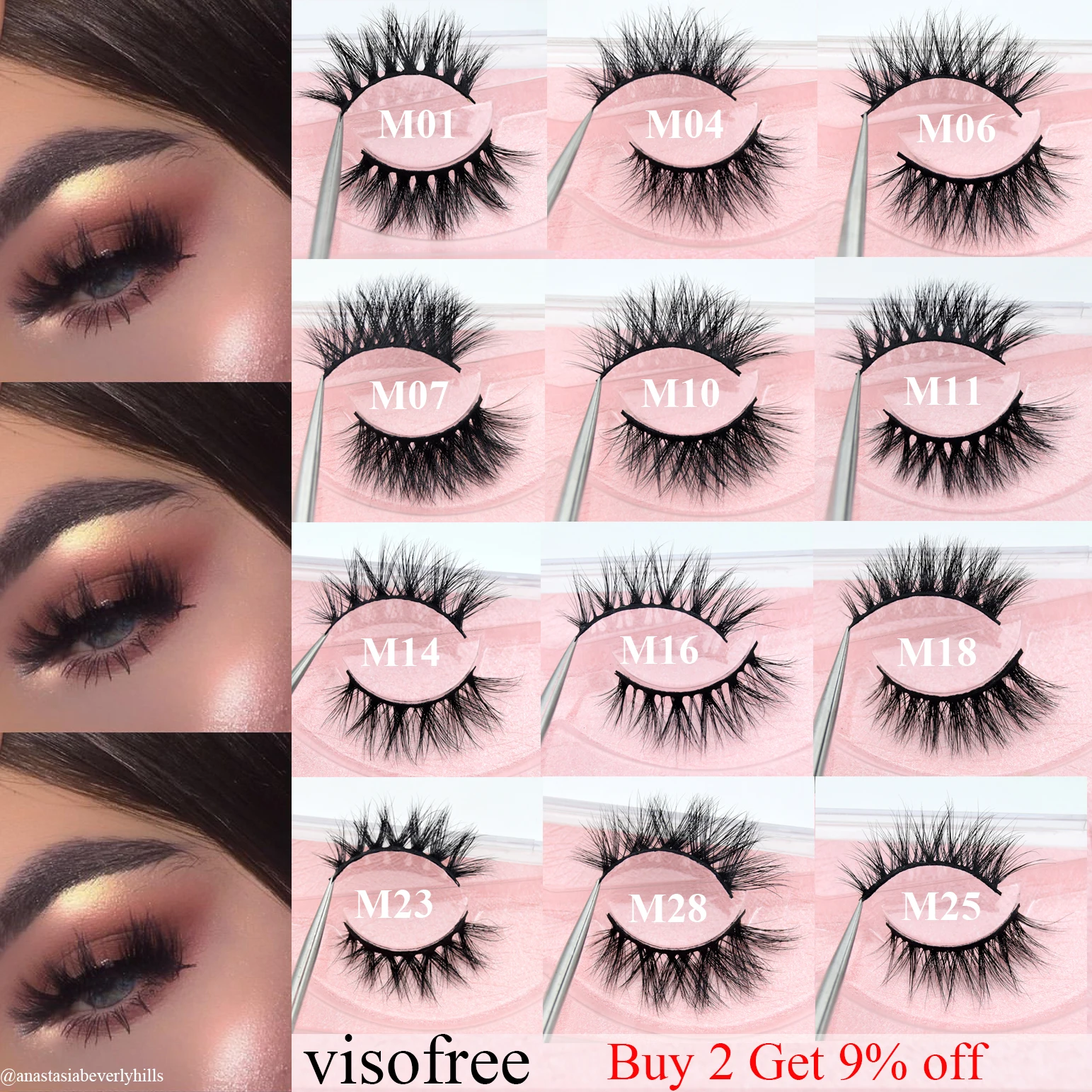 Visofree накладные ресницы Натуральные Искусственные длинные для макияжа 3D норковые