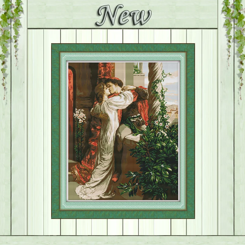 

Romeo and Juliet kiss love painting counted printed on canvas DMC 11CT 14CT Chinese Cross Stitch kits embroidery needlework Sets