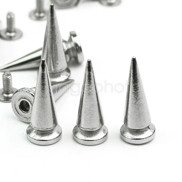 Металлические конусные шипы 20 шт. цилиндрические винты с заклепками кожаная