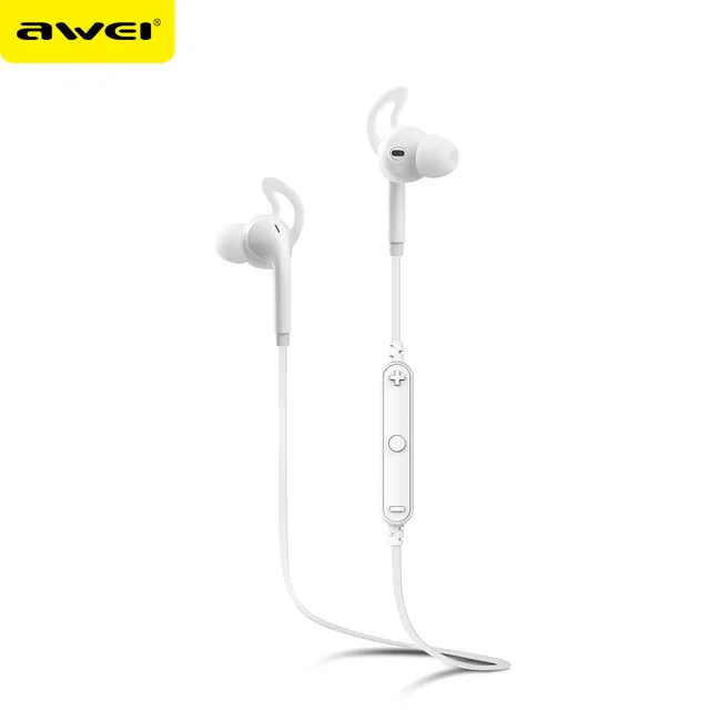 White Наушники-вкладыши AWEI A610BL Беспроводной Bluetooth наушники С микрофоном 3D стерео гарнитура наушники-вкладыши наушники для телефона мобильные телефоны - Цвет: White