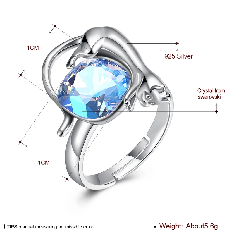 LEKANI кристаллы от Swarovski массивные открытые кольца с изменяемыми размерами