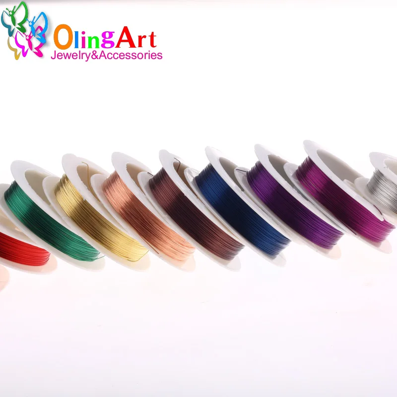 OlingArt 0 2 1 мм Высококачественная медная проволока многоцветное покрытие из бисера