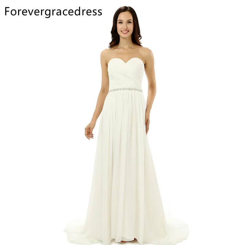 Forevergracedress настоящая фотография великолепные шифоновое вечернее платье 2017 Белый