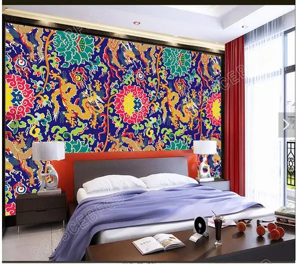 

Customized 3d photo wallpaper 3d ceiling wallpaper murals Chinese style style totem murals 3d living room wallpaper
