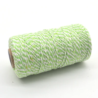 green 207 100 м/рулон 2ply Bakers Шпагат Веревка хлопок шнуры Веревка для дома Рождественский подарок ручной работы упаковка ремесла проекты DIY - Цвет: green 207