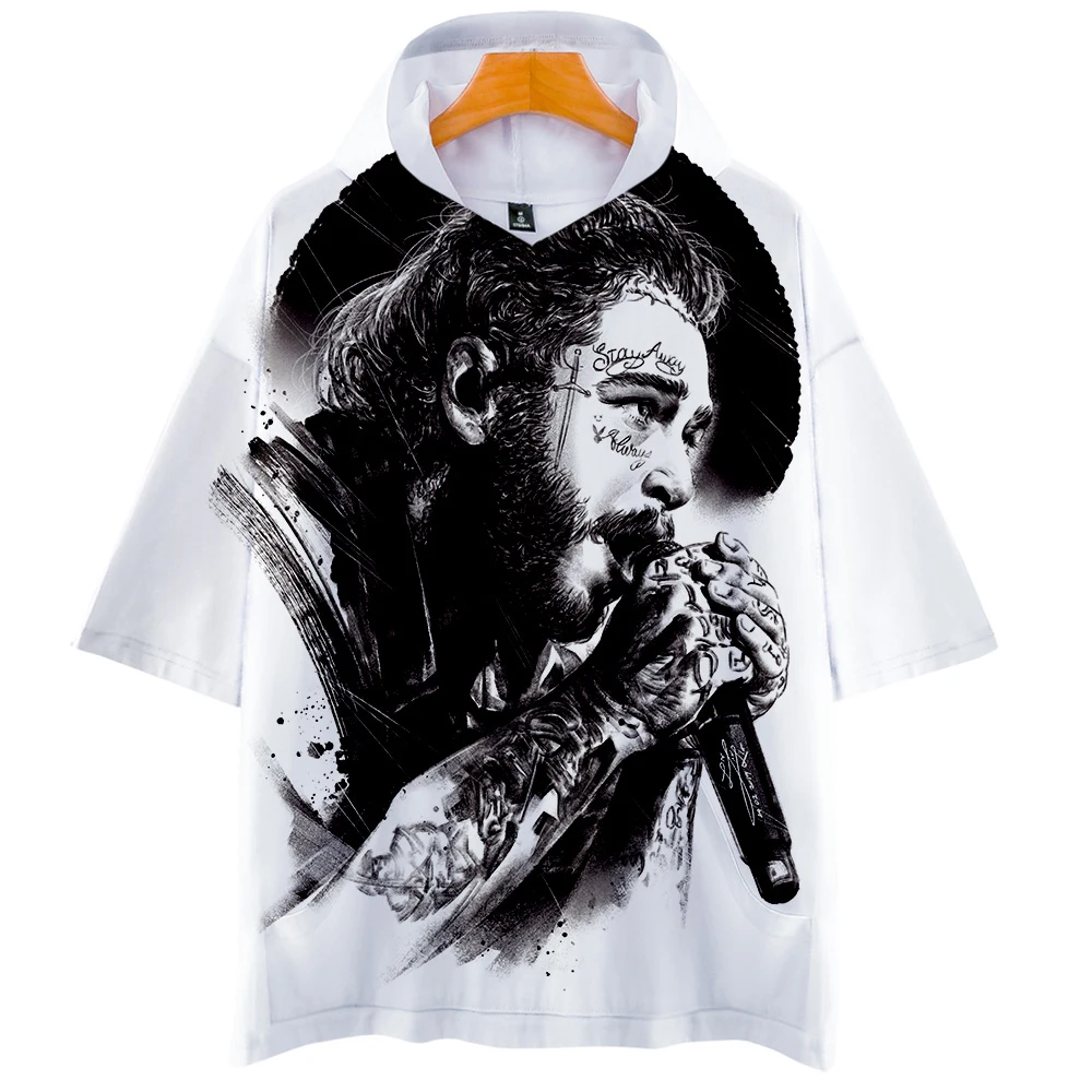 Женские/мужские футболки с капюшоном Post Malone модные 3D принтом летняя уличная