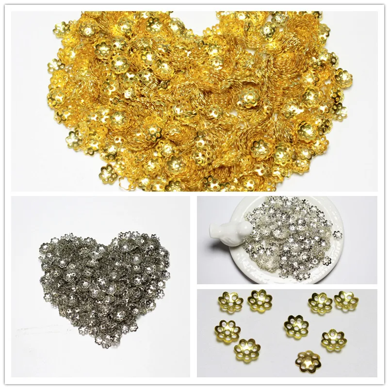Оптовая продажа 1000 шт 6 мм Цветок разделители бусины чашка Металл золото