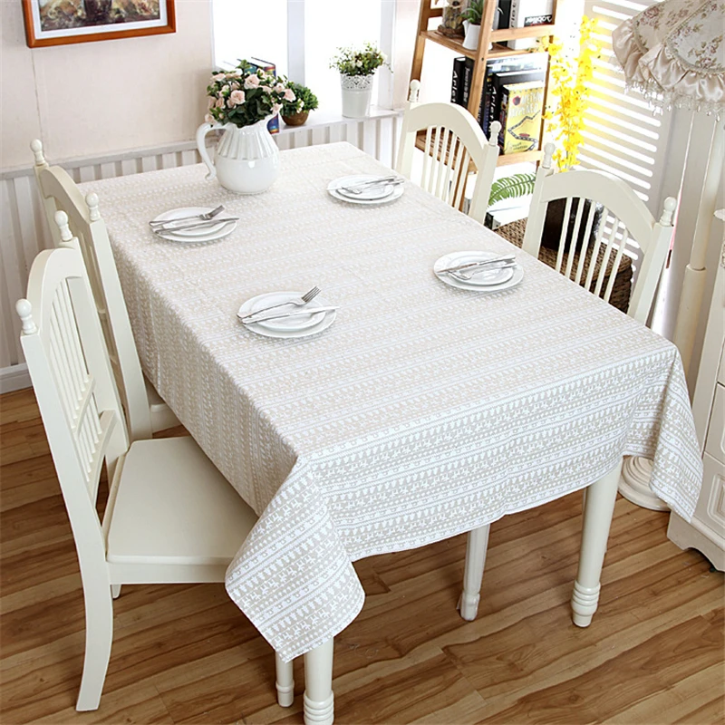 Скатерть для рождественской елки и оленя хлопковая льняная Красная белая
