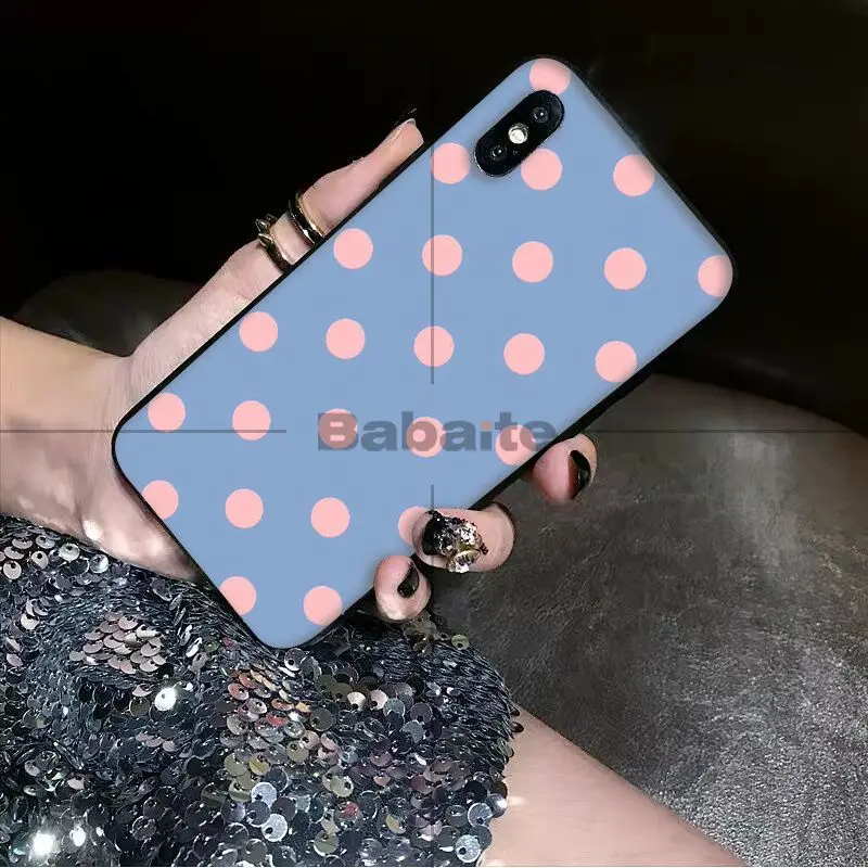 Мягкий силиконовый чехол для телефона Babaite в горошек iPhone X XS MAX 6 6s 7 7plus 8 8Plus 5 5S SE XR |