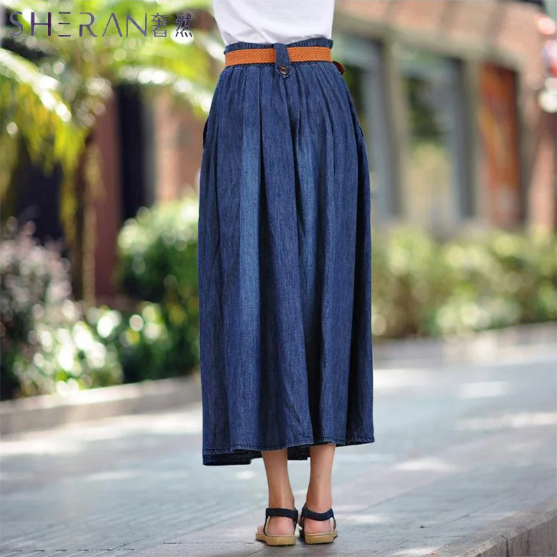 Хорошее качество 2018 хлопок плюс Размеры джинсовая юбка Для женщин Повседневное