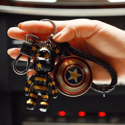 FB-13 Мстители Marvel Hero брелок резиновый хмурый медведь брелок для женщин сумка автомобильный брелок для ключей ювелирные изделия подарок Llavero - Цвет: FB-13
