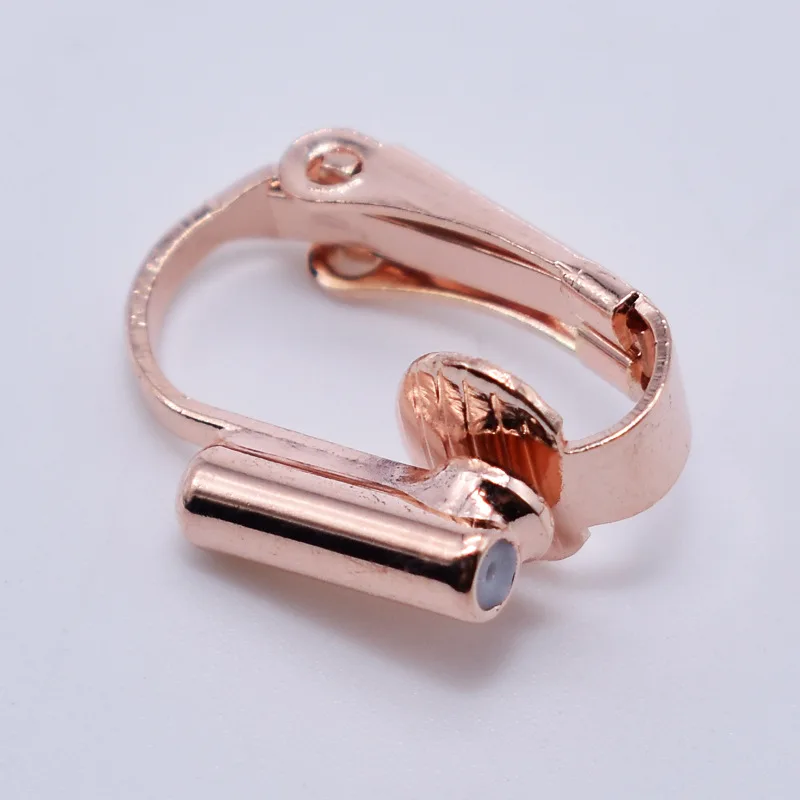 rose gold tone Серьги адаптер клип на не-пирсинг серьги конвертеры пирсинг к клипсам шпилька ушные клипсы конвертер - Цвет: rose gold tone