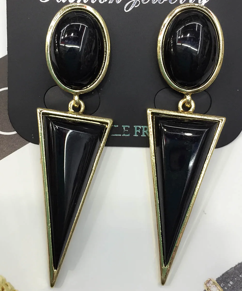 Ювелирные изделия YaYi новый черный стеклянные стразы серьги в виде капель с