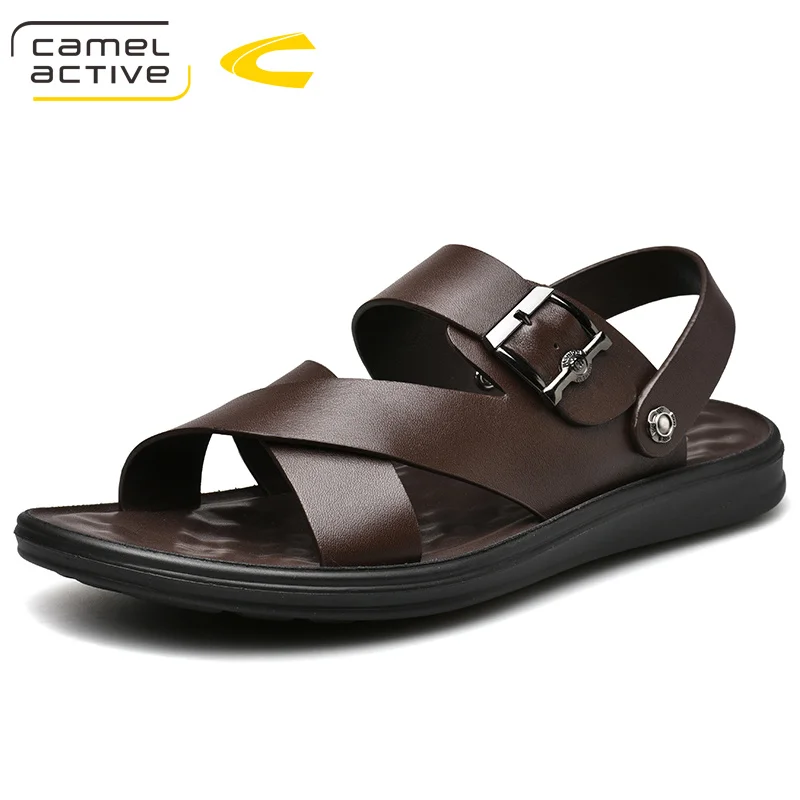 Мужские пляжные сандалии Camel Active черные повседневные Нескользящие слиперы из