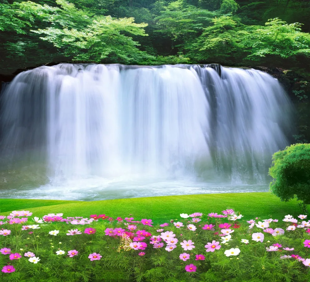 

Home bedroom decoration modern home decor waterfall scenery decorative home decor window vintage window curtains