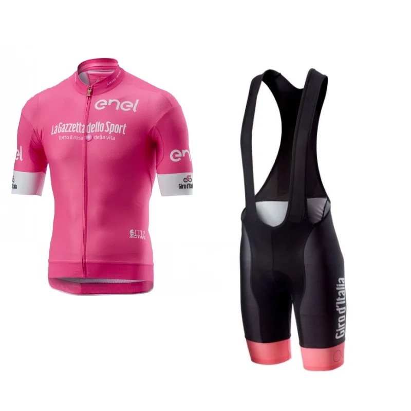 bib pink Розовый girode italia tour de italy набор Джерси для велоспорта летняя одежда для велоспорта MTB road Ropa Ciclismo велосипедный Майо нагрудник шорты - Цвет: bib pink