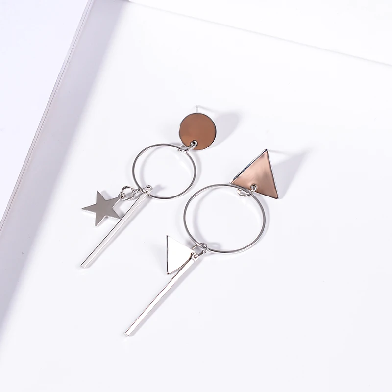 Женские Асимметричные Висячие серьги гвоздики SUKI Aretes de Mujer 2018|Серьги-гвоздики| |