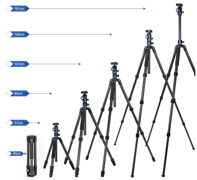 Benro GC168TV1 Carbon Fiber Professional Tripod varia Monopod For Camera with V1 Head 4 Section | Электроника
