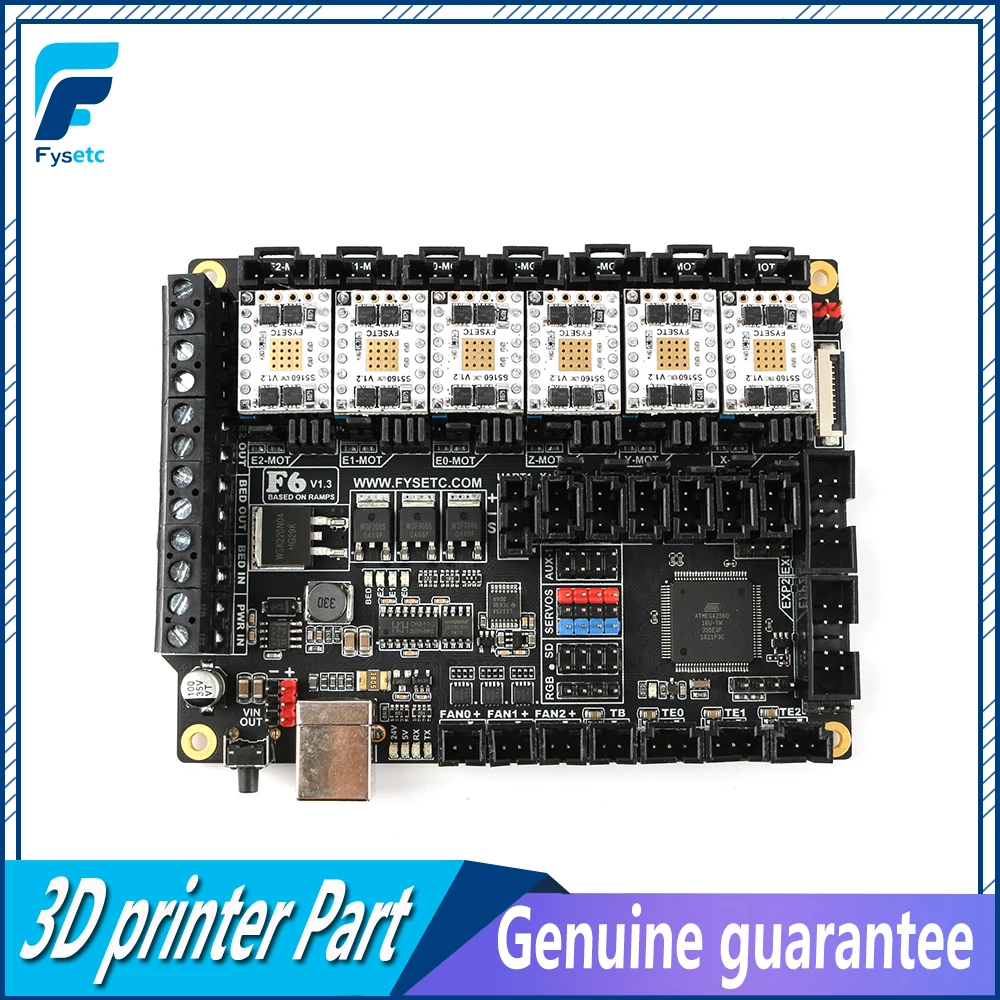 FYSETC F6 V1.3 плата все в одном электронное решение материнская + 6 шт. TMC5160 V1.2 SPI Высокая